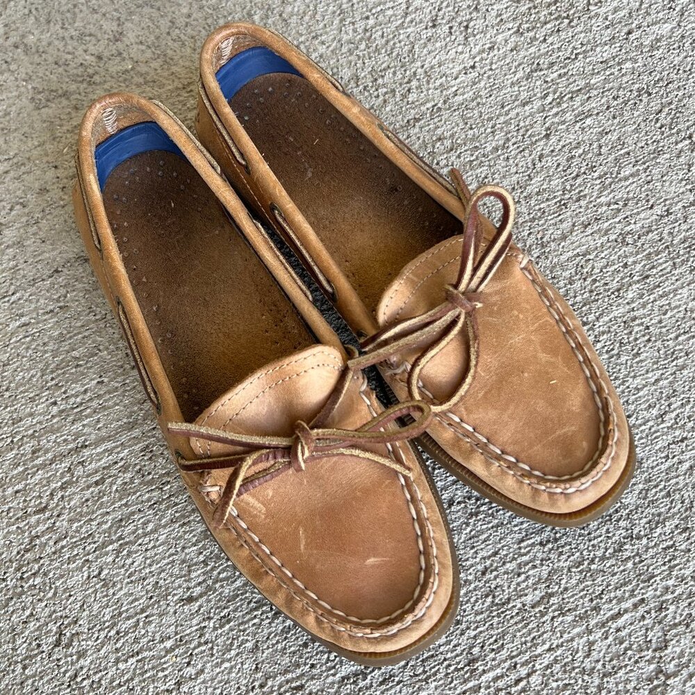 Sperry Original White Leather Skimmer Topsider Boat Shoe Size 85 64ef9927fed51ff20794dc4a